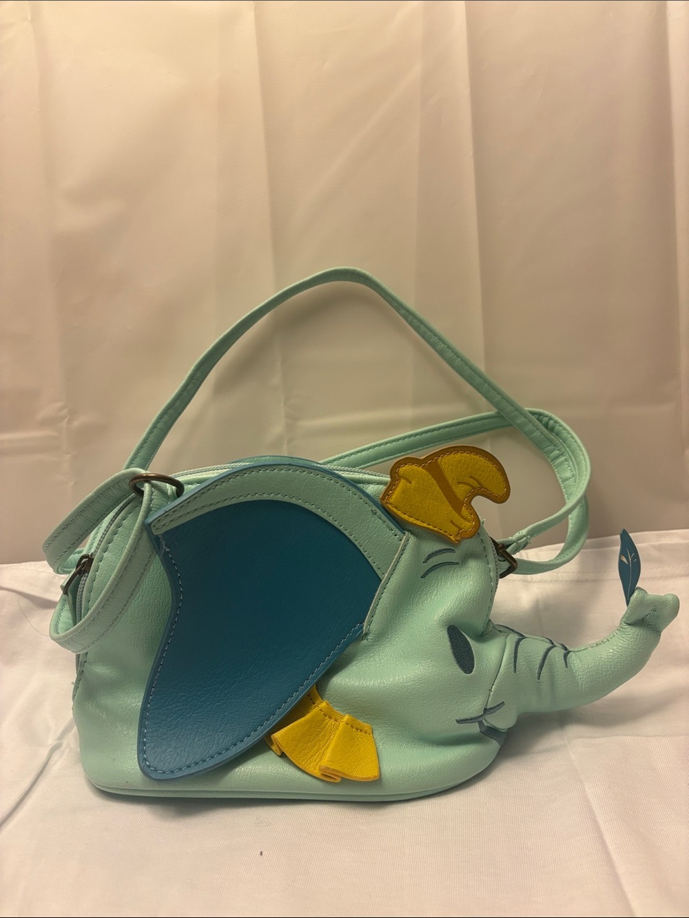Disney Dumbo Elephant-Shaped Crossbody Bag with Blue Ear Accent